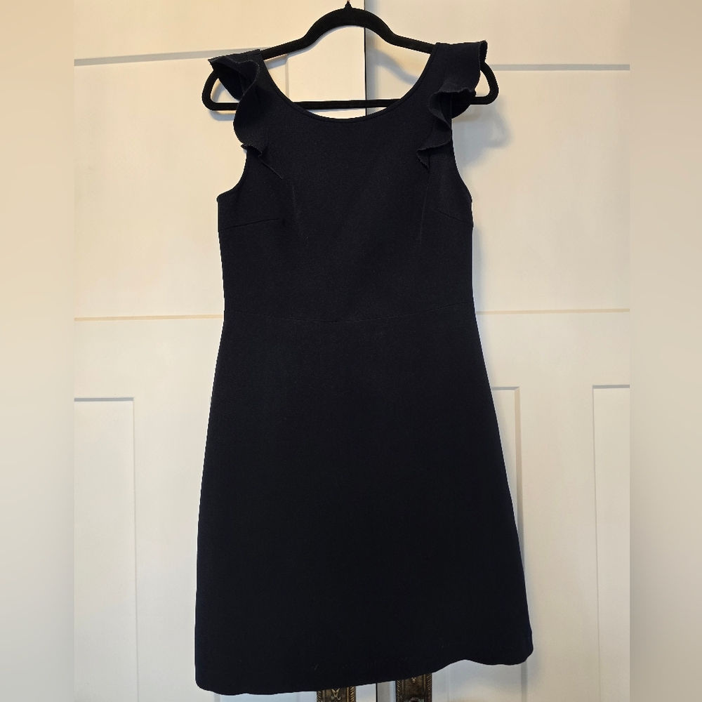 Club Monaco Woman's Navy Blue Dress sz 8 A-line Summer Costal Preppy Classic